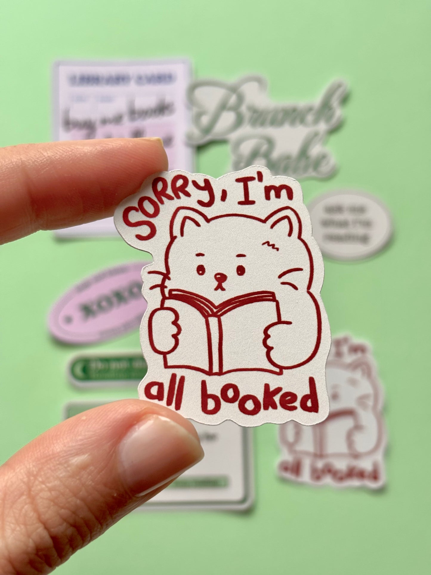 I'm all booked - Cute cat sticker