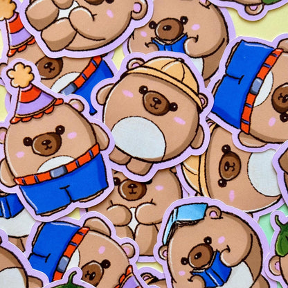 Cute Teddy Bear Mood Tracker Stickers