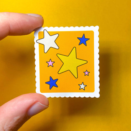 Yellow Stamp sticker - Stars
