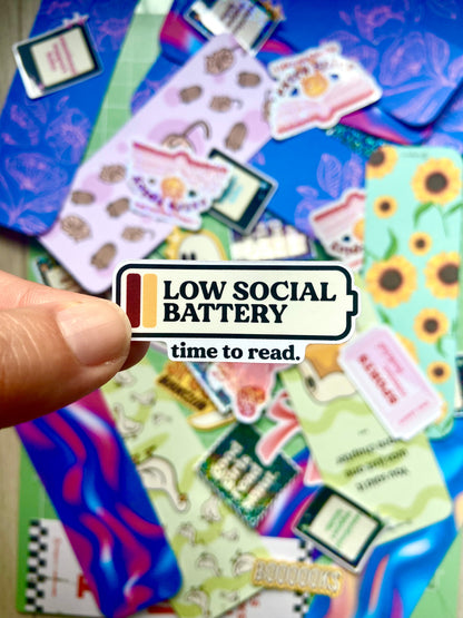 Low social Battery Sticker