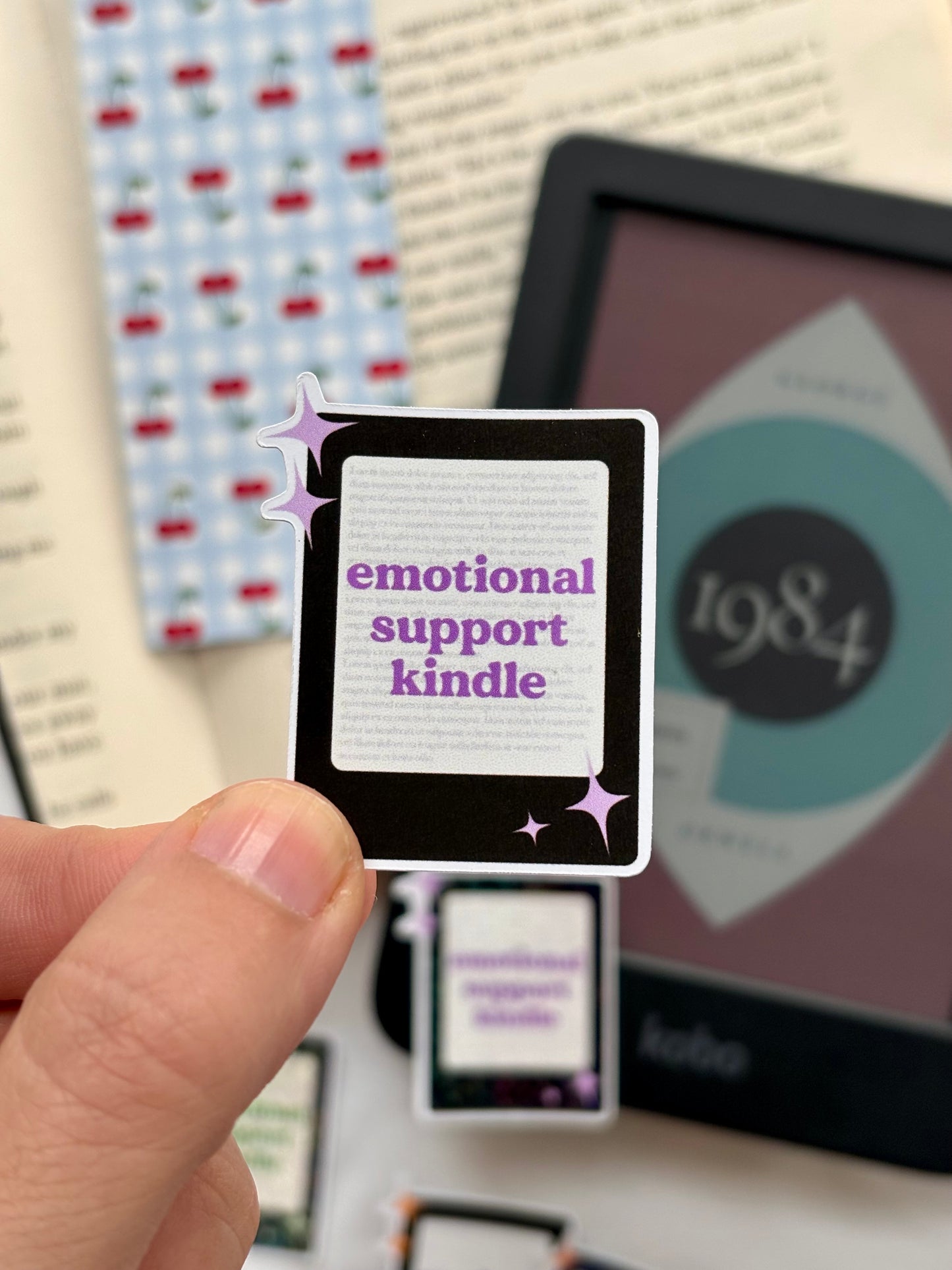 Emotional Support Kindle Sticker