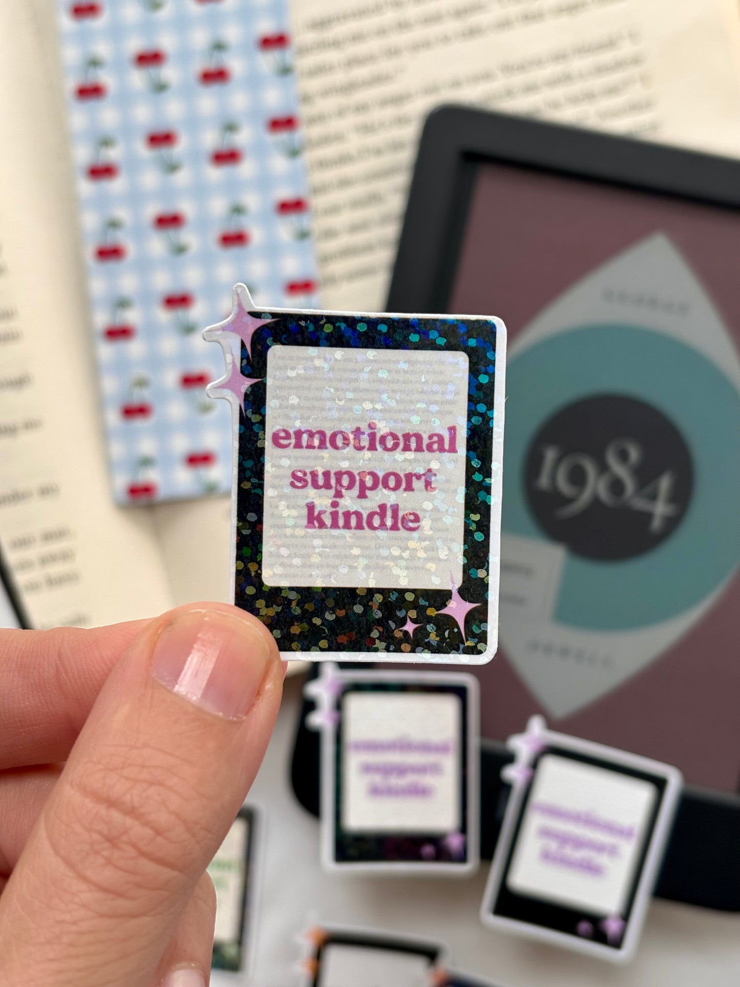 Emotional Support Kindle Sticker