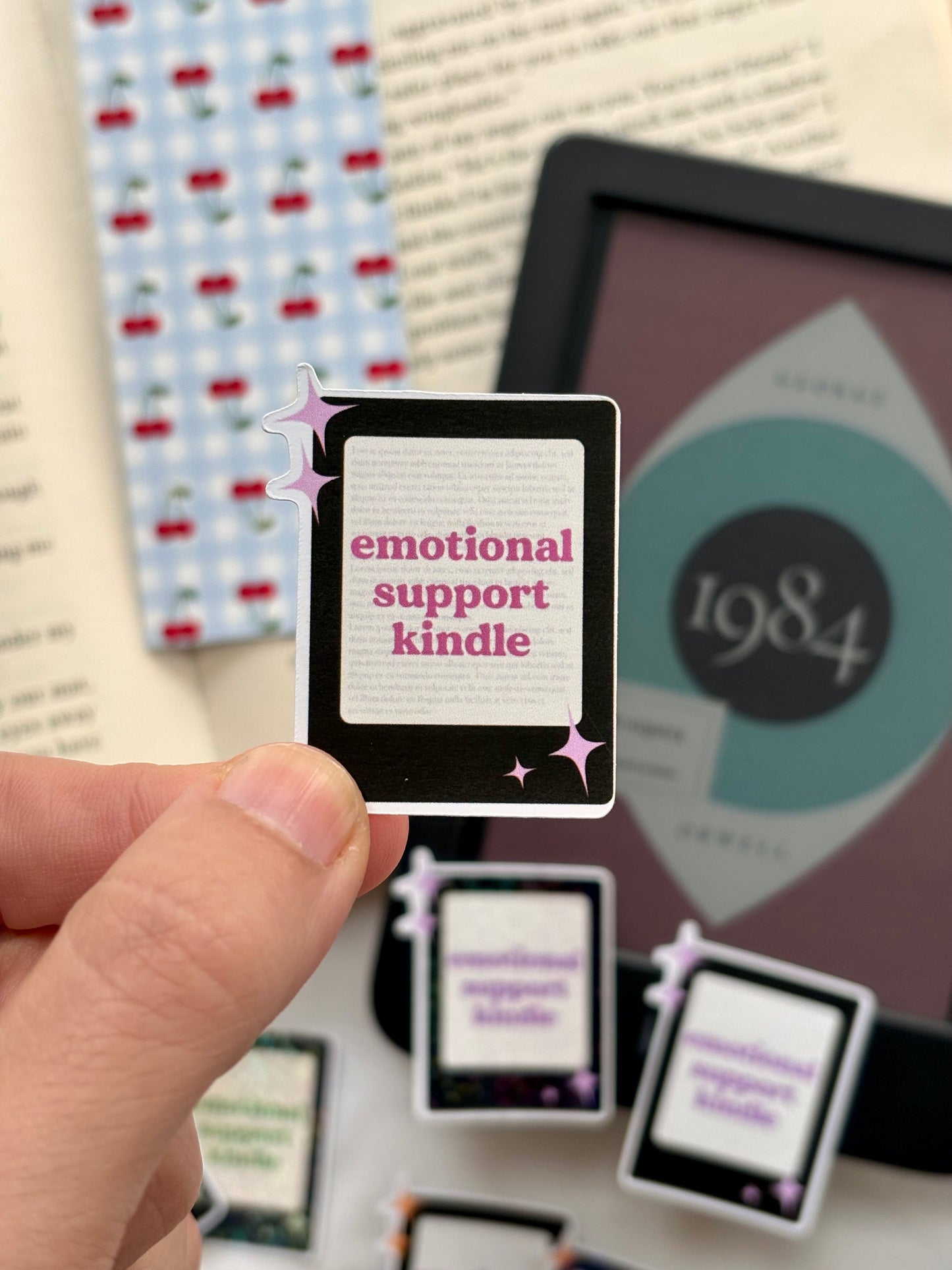 Emotional Support Kindle Sticker