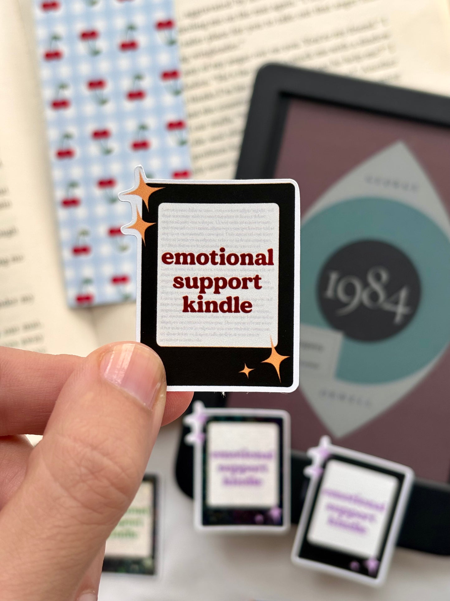 Emotional Support Kindle Sticker