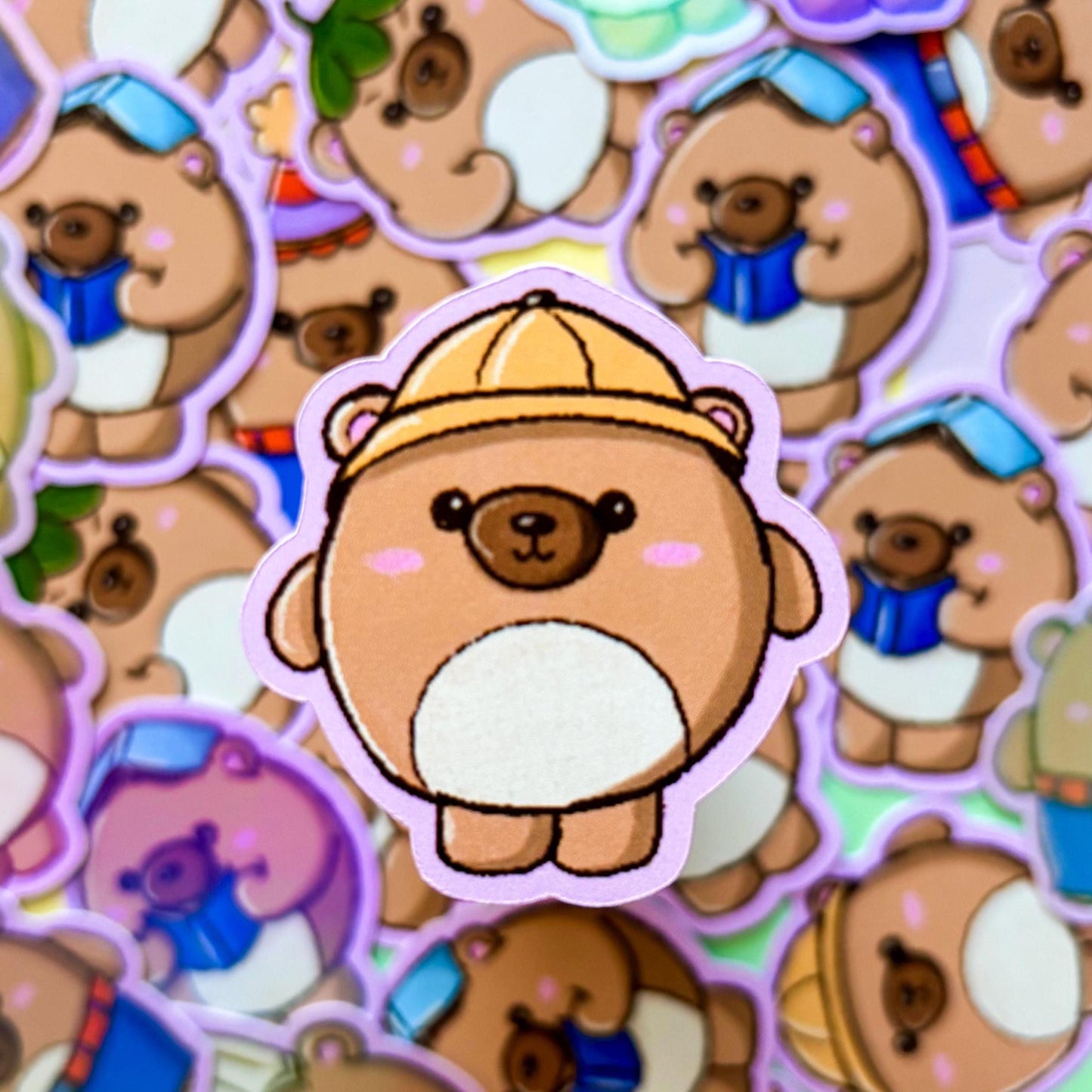 Yellow Hat Bear - Desk Buddy Sticker