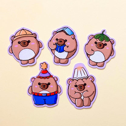 Cute Teddy Bear Mood Tracker Stickers