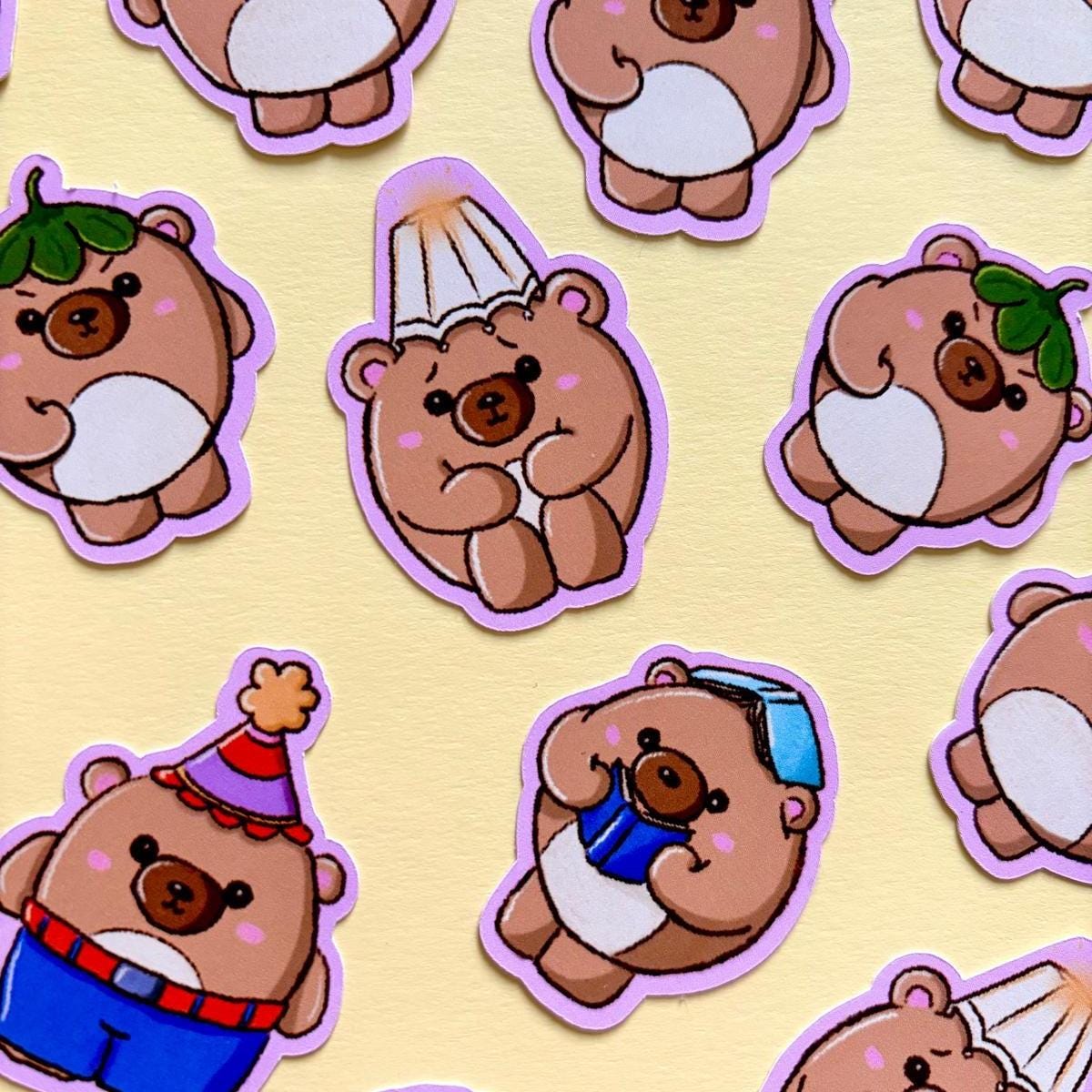 Yellow Hat Bear - Desk Buddy Sticker