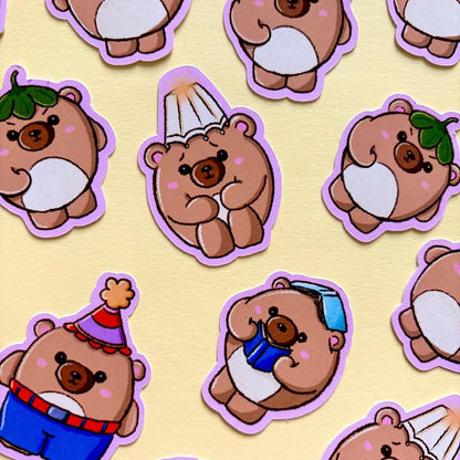 Yellow Hat Bear - Desk Buddy Sticker