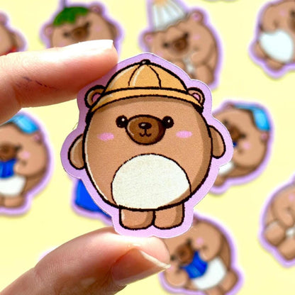 Yellow Hat Bear - Desk Buddy Sticker