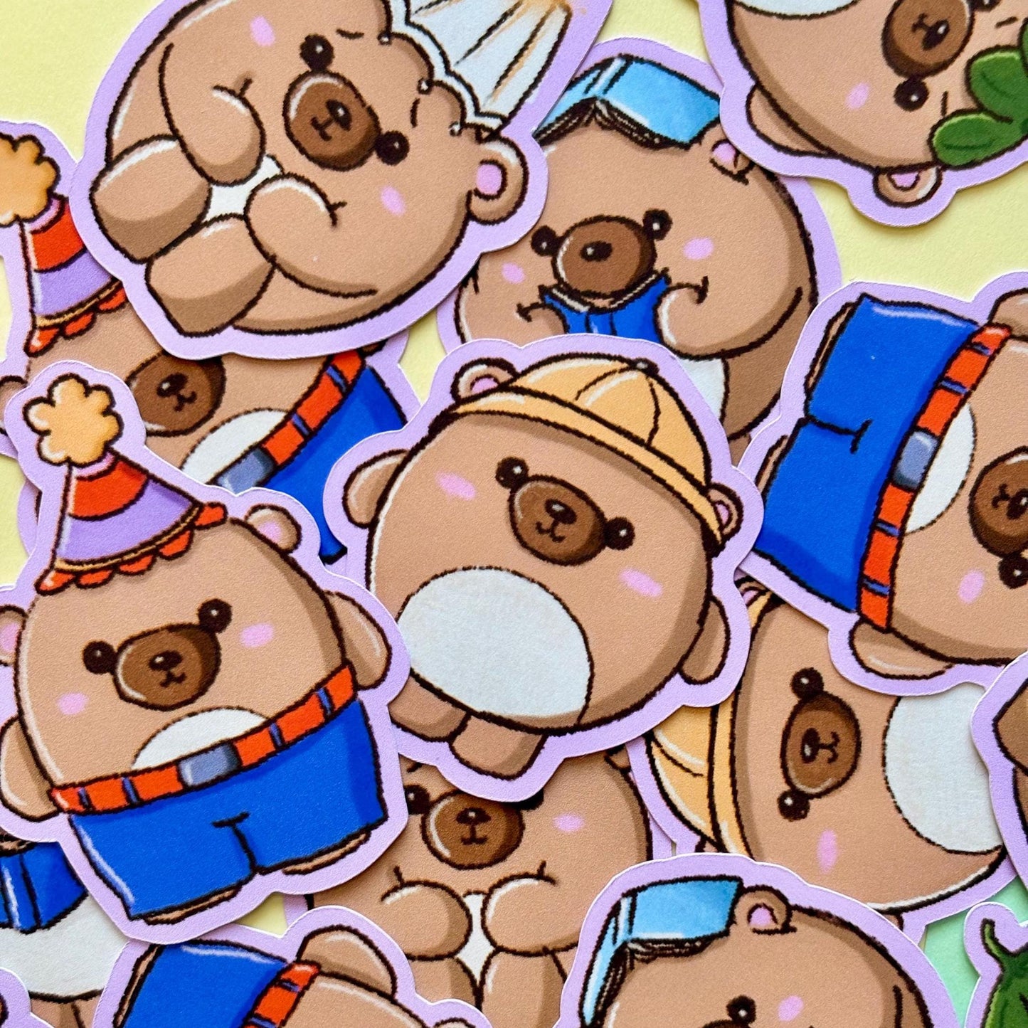 Yellow Hat Bear - Desk Buddy Sticker