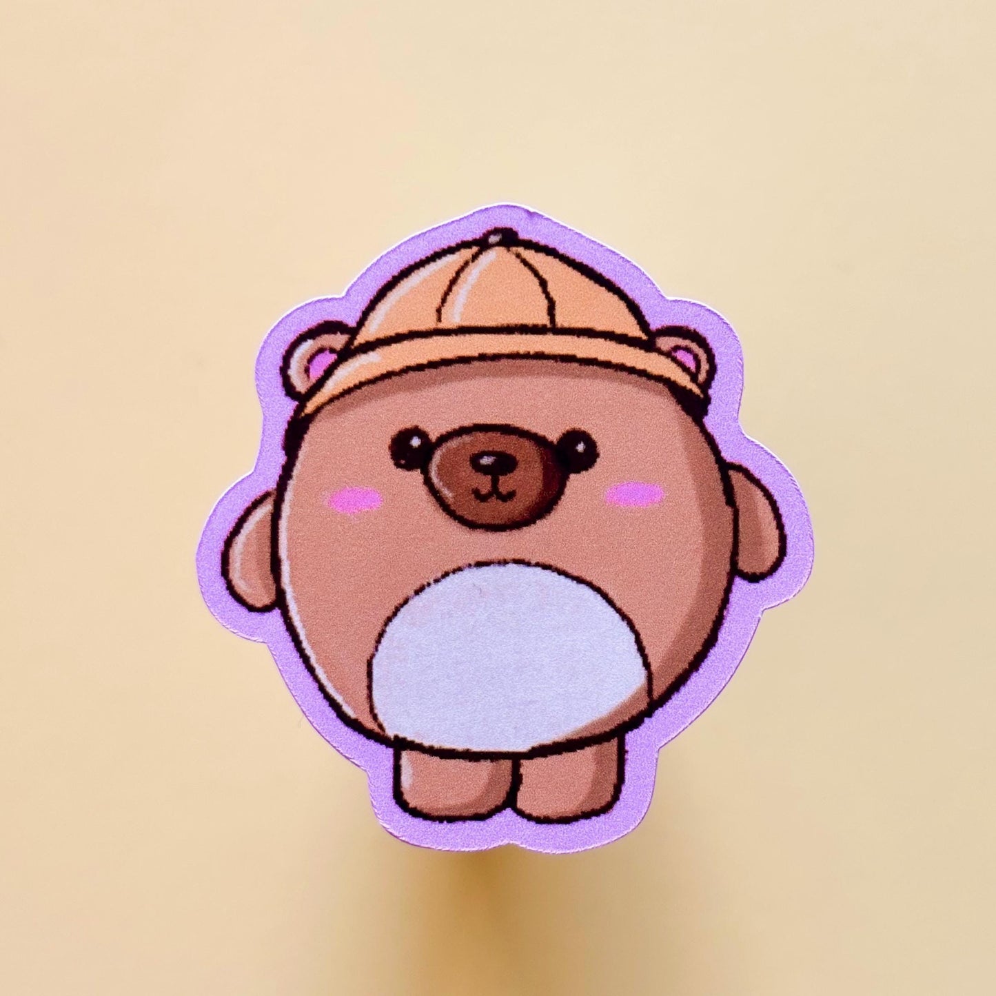 Yellow Hat Bear - Desk Buddy Sticker